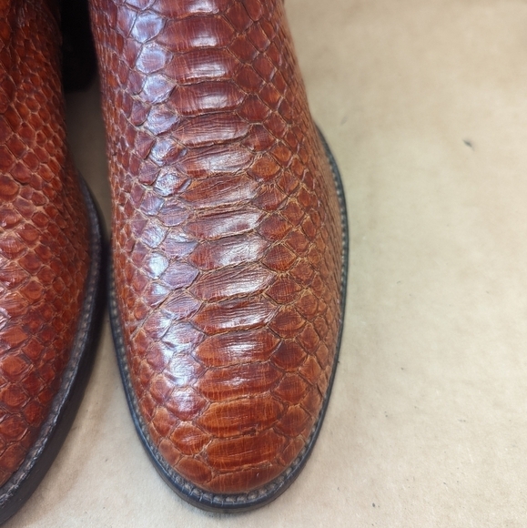 Tony Lama Black Label women's sz 6.5B Exotic Genuine Brown Ostrich Leg classic W - Picture 5 of 13